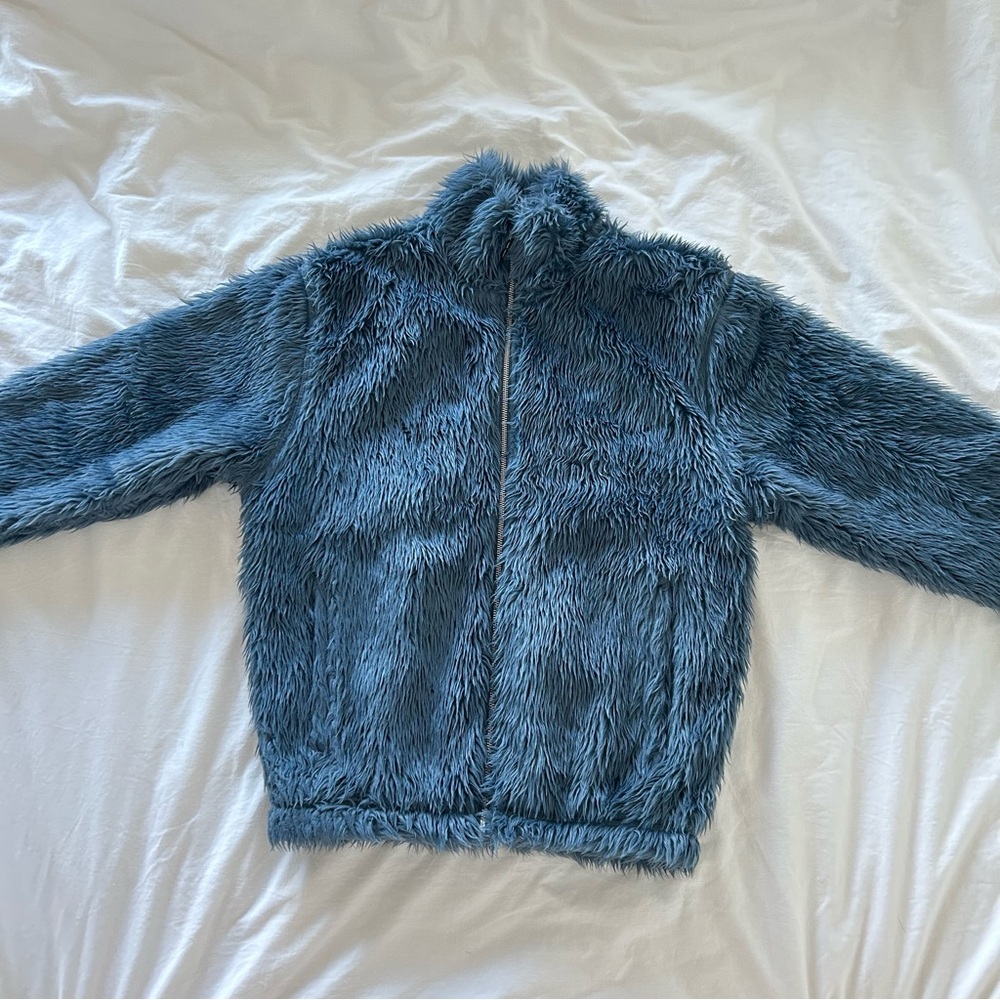 PALACE Furry Zip Funnel Blue Jacket